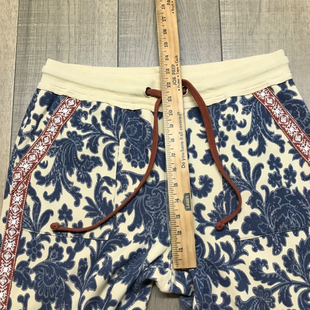 Sundance Sweatpants Joggers Pants Womens Size L Boho Hippie Romilly Blue Cream - Picture 11 of 13